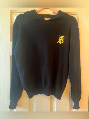 Burberry | Classic Black Sweater Sweatshirt Hoodie  Top Yellow TB Logo Women’s